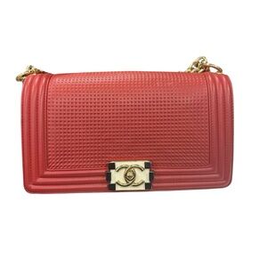 Chanel Red Textured Crossbody Bag